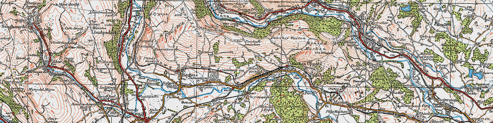 Old map of Craig-y-Rhacca in 1919