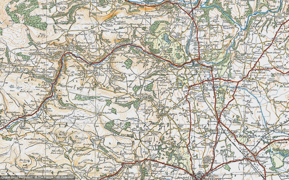 Old Map of Craignant, 1921 in 1921