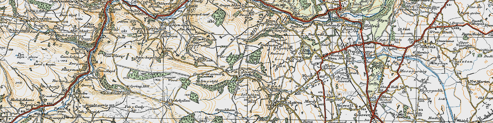 Old map of Craignant in 1921