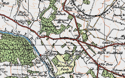 Old map of Helme Park in 1925