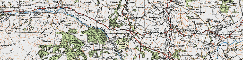 Old map of Black Bank Ho in 1925