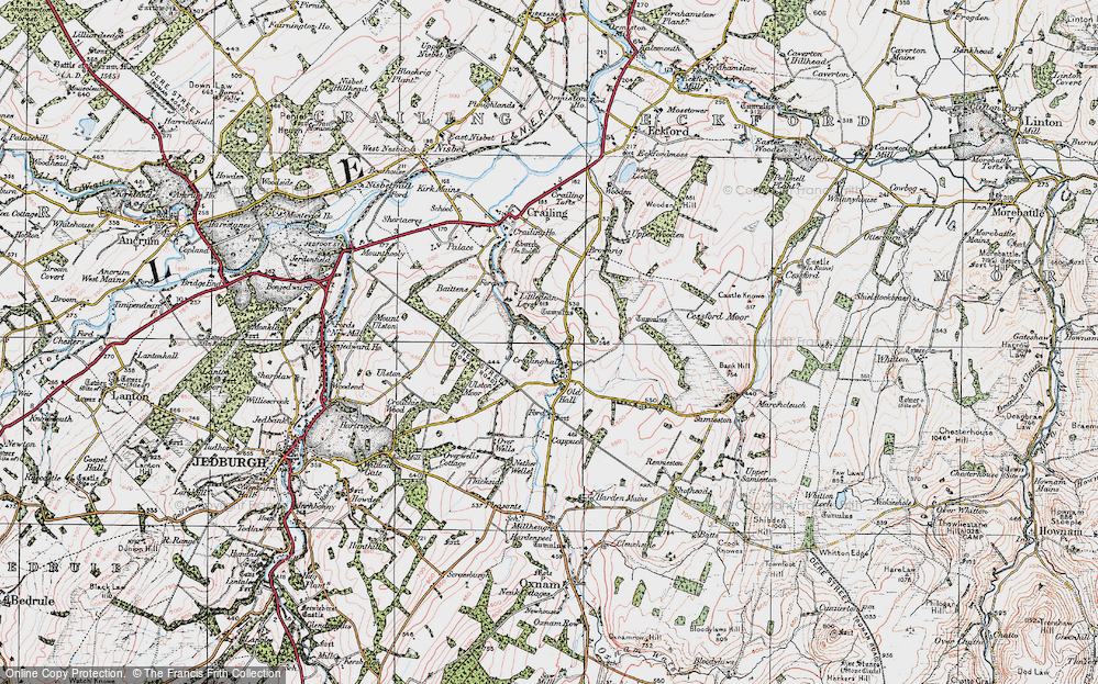 Old Map of Historic Map covering Blakeman's Crag in 1926
