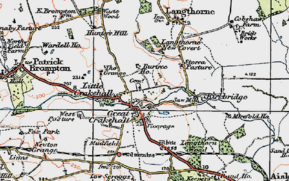 Old map of Crakehall in 1925