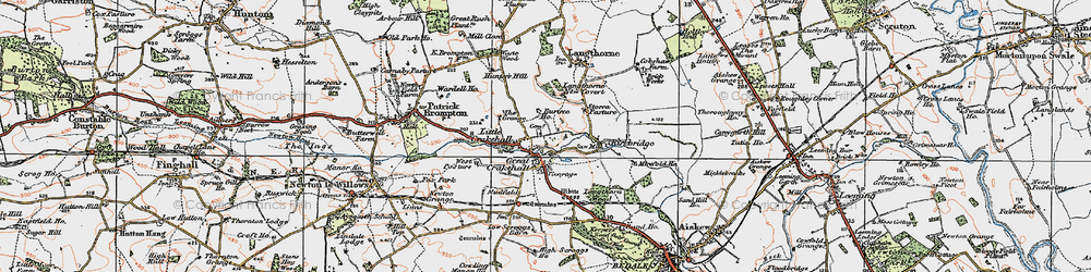 Old map of Crakehall in 1925