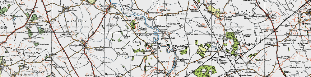 Old map of Leckby Grange in 1925