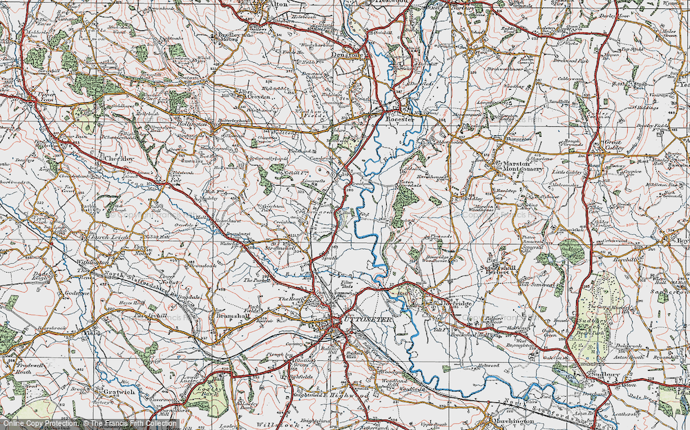 Old Map of Crakemarsh, 1921 in 1921