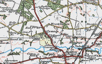 Old map of Cranage in 1923