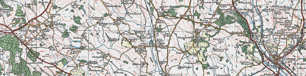 Old map of Cranberry in 1921