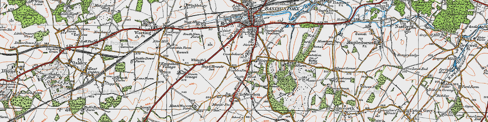 Old map of Cranbourne in 1919