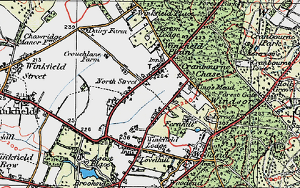 Old map of Winkfield Lodge in 1920