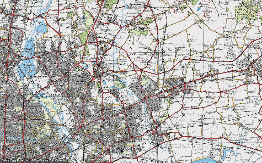 Old Map of Cranbrook, 1920 in 1920