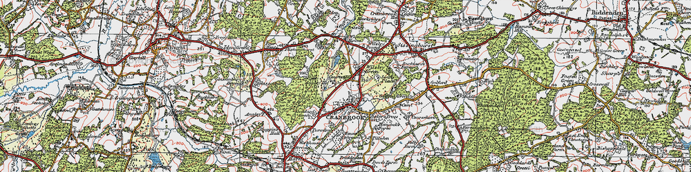 Old map of Cranbrook in 1921