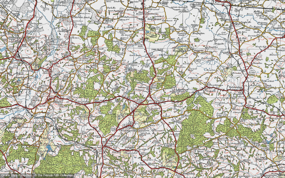 Old Map of Cranbrooke Common, 1921 in 1921