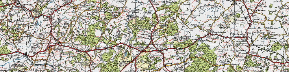 Old map of Cranbrooke Common in 1921