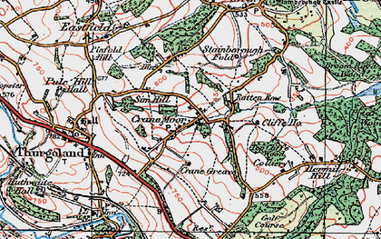 Old map of Crane Moor in 1924