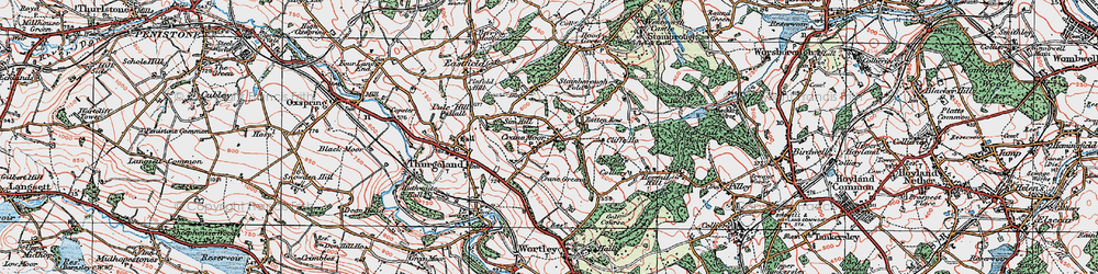 Old map of Crane Moor in 1924