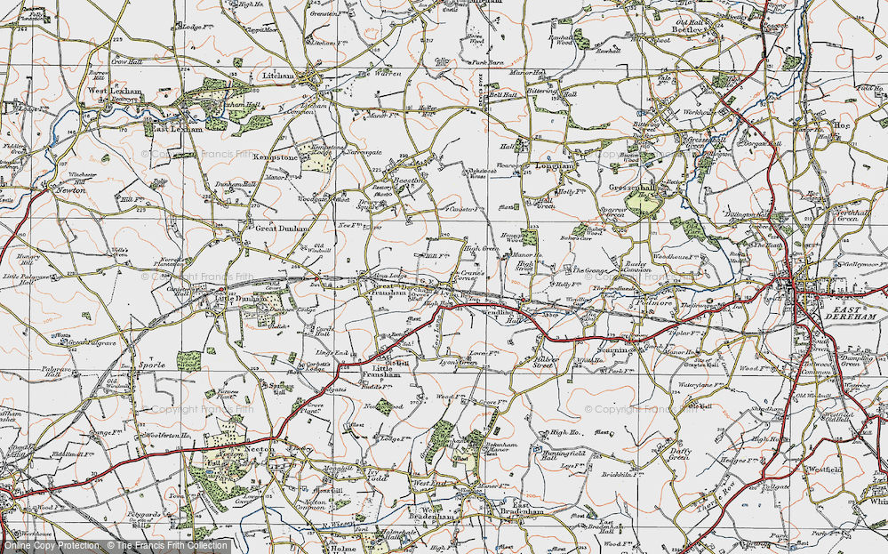 Old Map of Crane's Corner, 1921 in 1921