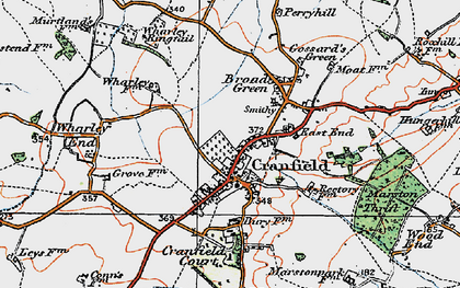 Old map of Cranfield in 1919