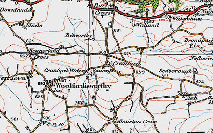 Old map of Cranford in 1919