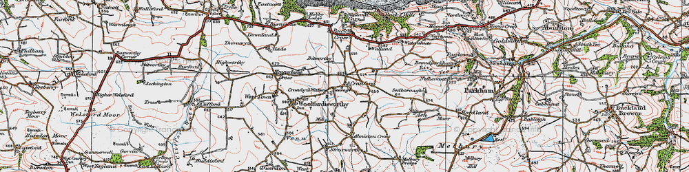 Old map of Cranford in 1919