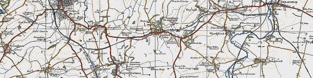Old map of Burton Wold in 1920