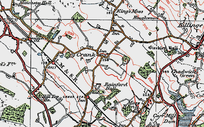 Old map of Crank in 1923