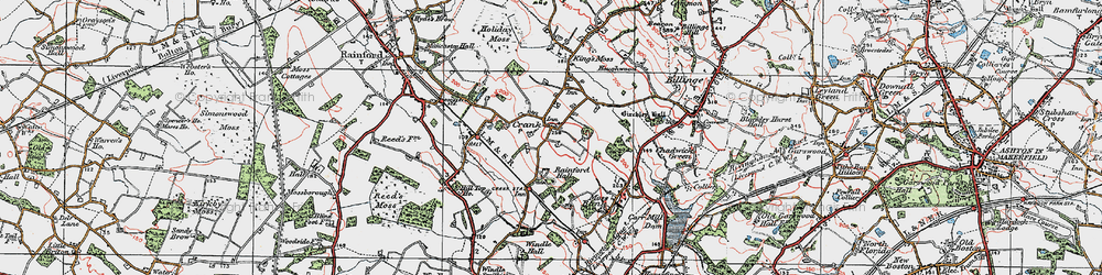 Old map of Crank in 1923
