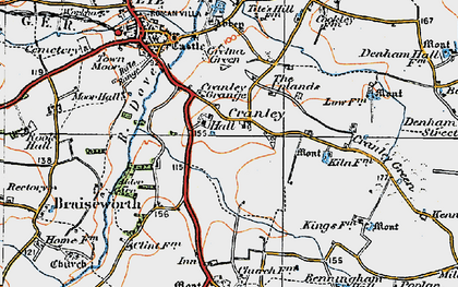 Old map of Cranley in 1921