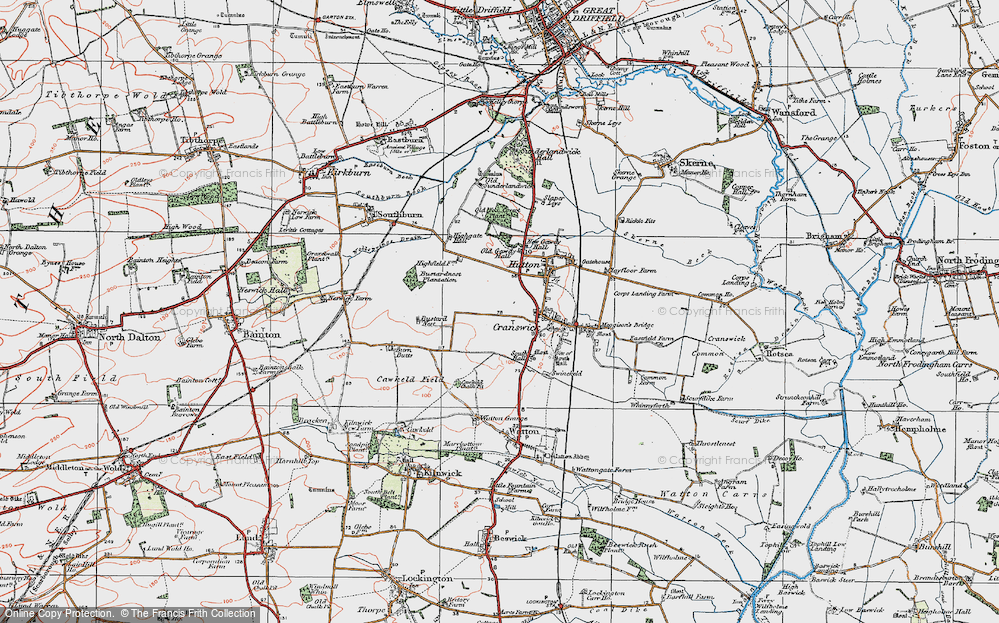 Old Map of Cranswick, 1924 in 1924