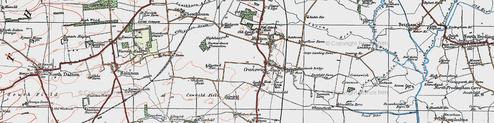 Old map of Cranswick in 1924