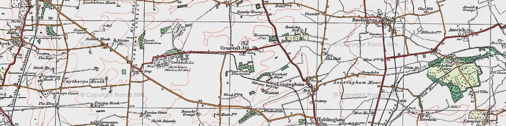 Old map of Dunsby Village in 1922