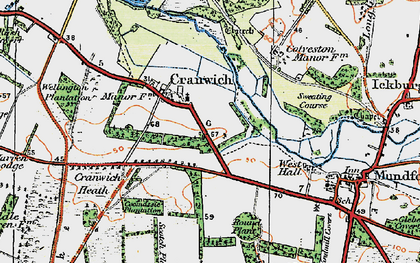 Old map of Cranwich in 1921