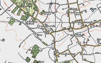 Old map of Cranworth in 1921