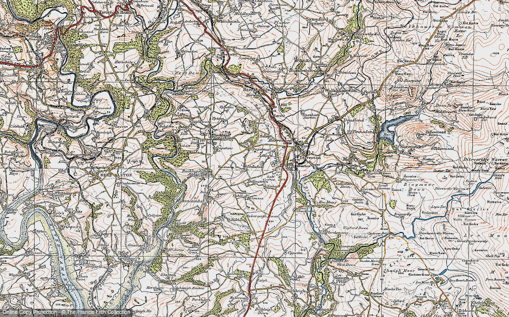Old Map of Crapstone, 1919 in 1919