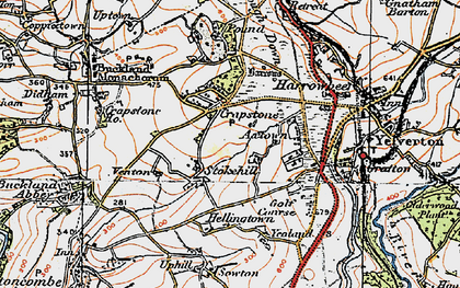 Old map of Crapstone in 1919