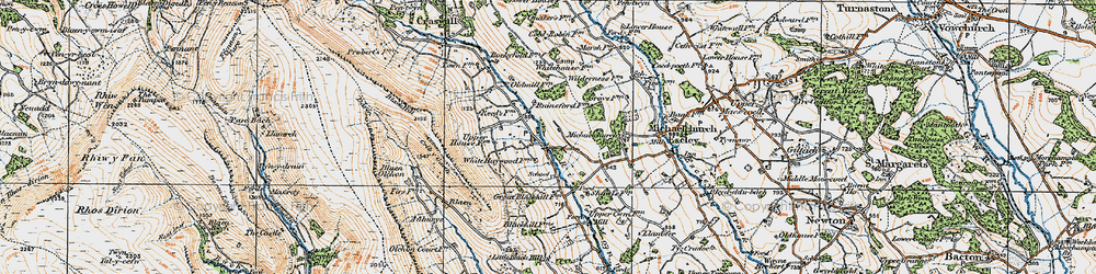 Old map of Auburys in 1919