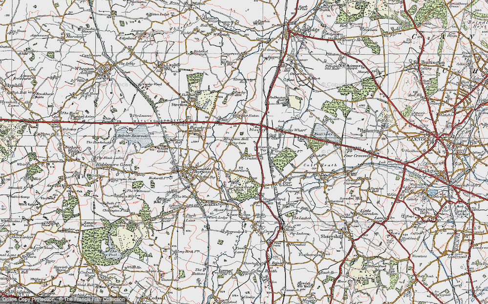 Old Map of Crateford, 1921 in 1921