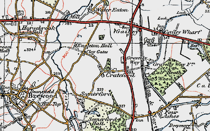 Old map of Crateford in 1921