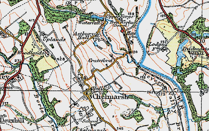 Old map of Crateford in 1921