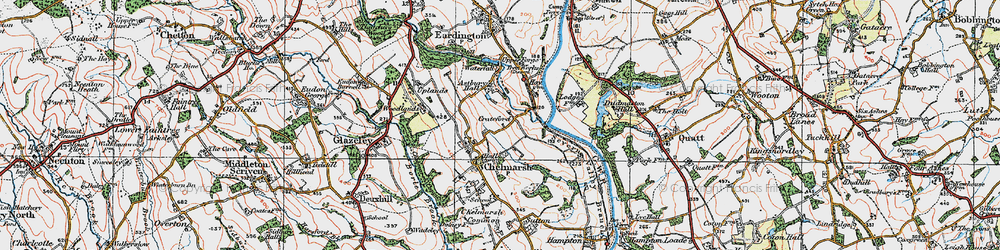 Old map of Crateford in 1921