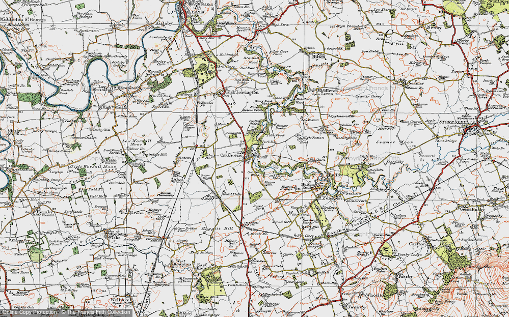 Old Map of Crathorne, 1925 in 1925
