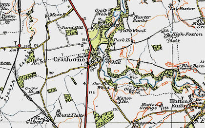 Old map of Crathorne in 1925