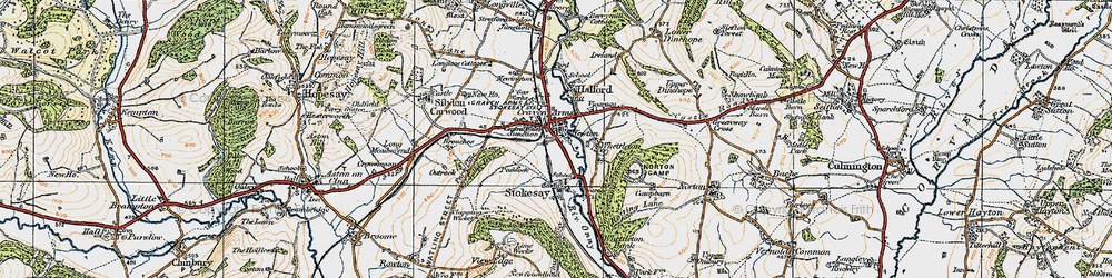Old map of Craven Arms in 1920