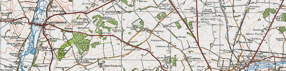 Old map of Crawley in 1919