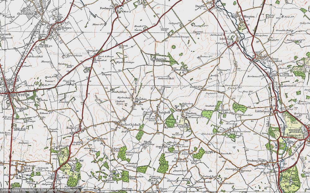 Old Map of Crawley End, 1920 in 1920