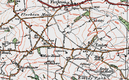 Old map of Crawshaw in 1924