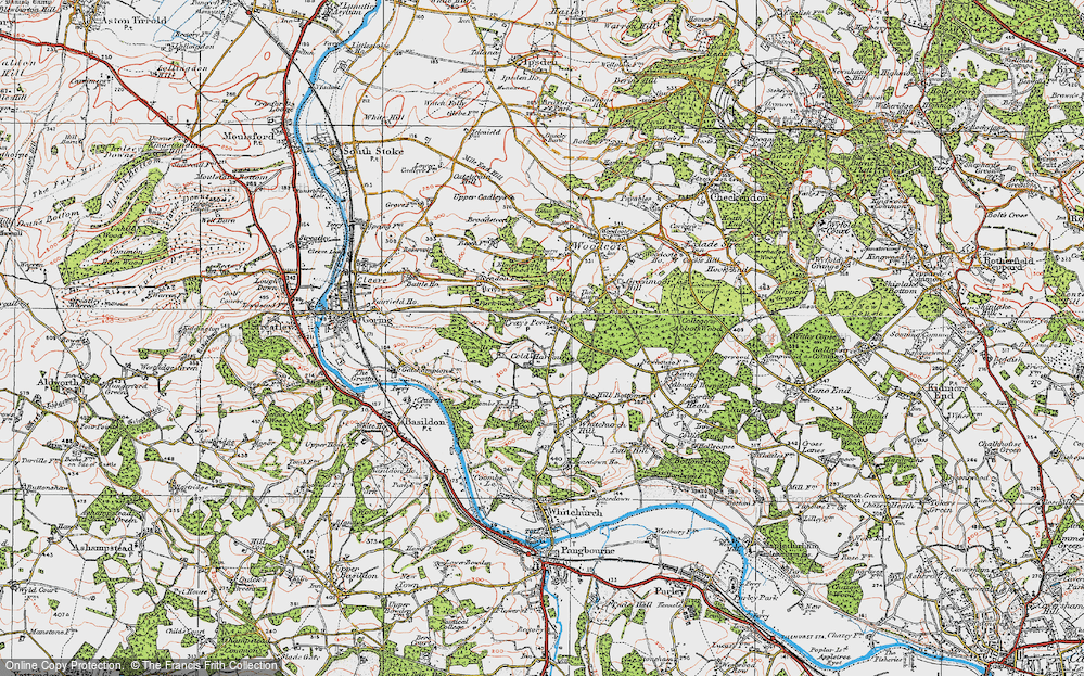Old Map of Cray's Pond, 1919 in 1919