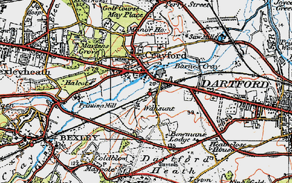 Old map of Crayford in 1920