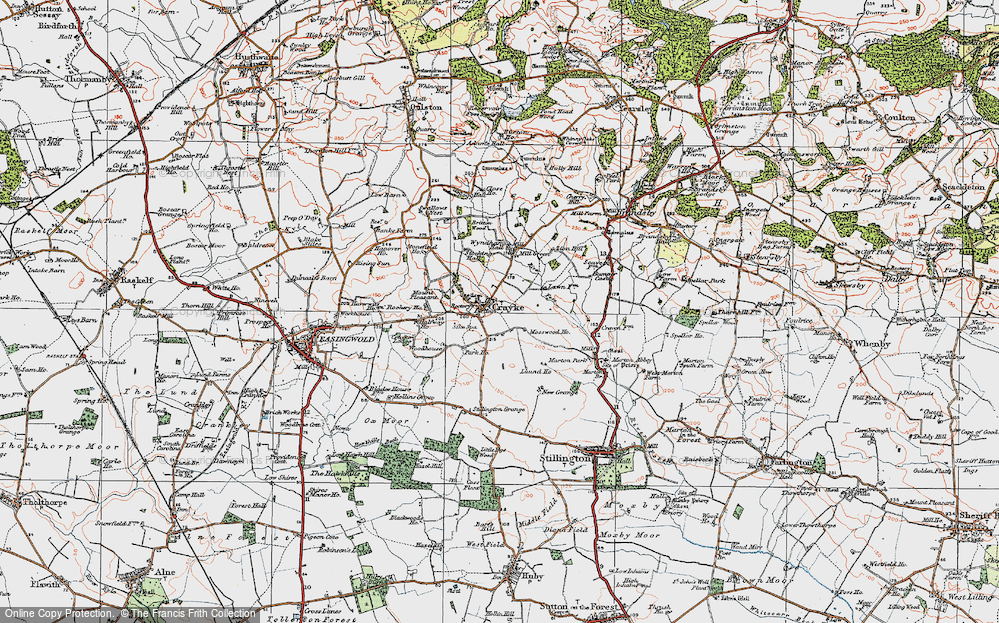Old Map of Crayke, 1924 in 1924