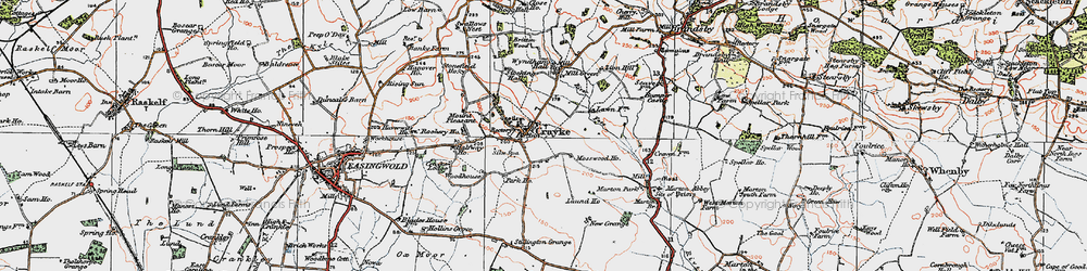 Old map of Crayke in 1924